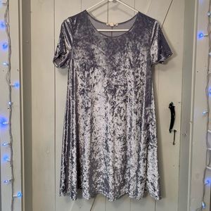 Rolla Coster Silver Velvet Short Sleeve Dress